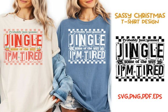 Christmas Jingle Checkerboard Sassy SVG for T-Shirt Designs