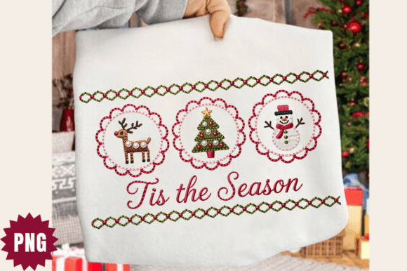 Crochet Cute Tis the Season Yarn PNG Des Graphics and Illustrations