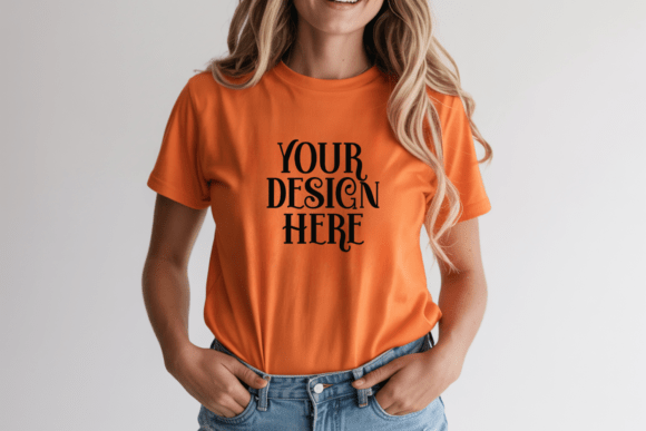 Gildan 5000 Antique Orange Tshirt Mockup for Product Mockups