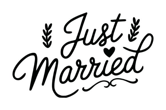 Just Married Wedding Quote Design for Graphics and T-Shirt Designs