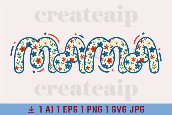 Mama 4th of July Coquette Floral Bow PNG Graphics and T-Shirt Designs