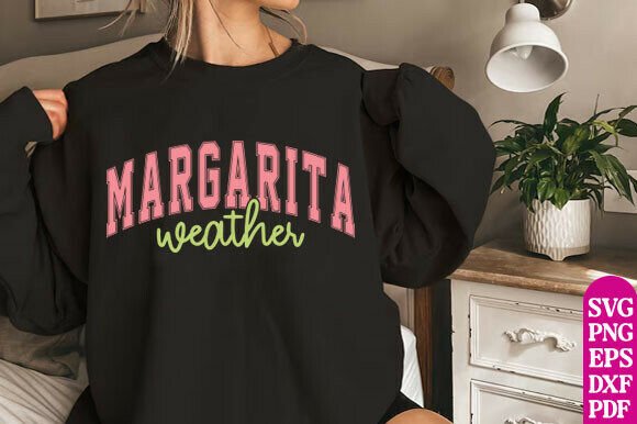 Margarita Weather Distressed Varsity Graphics for T-Shirt Designs