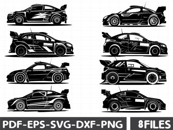 Rally Car Clip Art SVG for Modern Graphics and Illustrations
