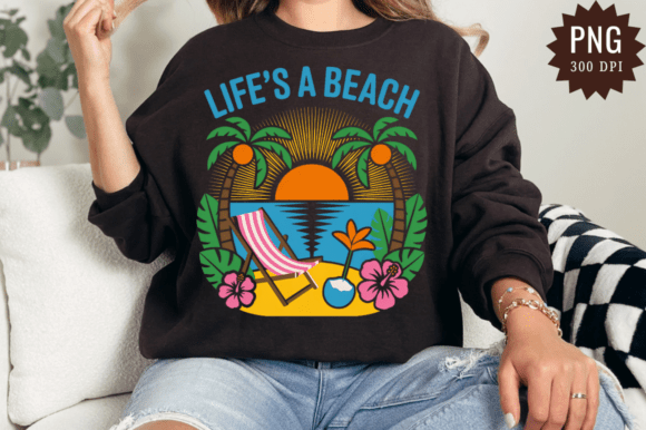 Retro Life s a Beach PNG: Graphics & Illustrations for Bloggers
