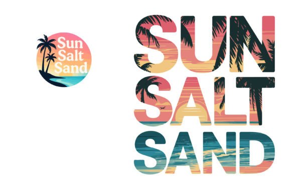 Sun Salt Sand Beach Design. Summer Png: Graphics & Print Templates Review