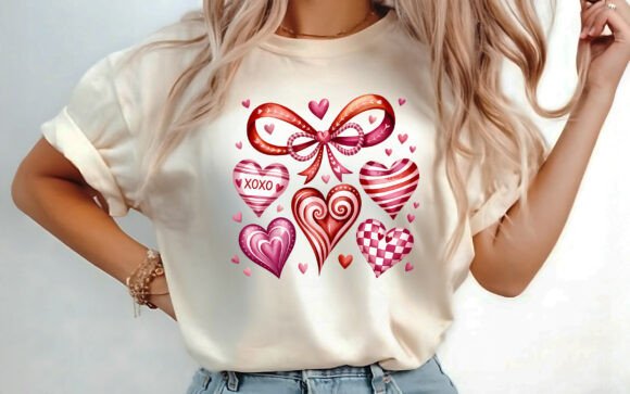 Valentine Coquette Bow Sublimation PNG for Graphics and T-Shirt Designs